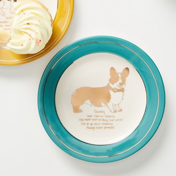 Dog Biography Quincy Canape Plates set of 4 - Picture 4 of 16